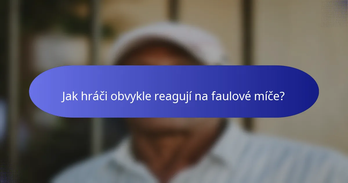 Jak hráči obvykle reagují na faulové míče?