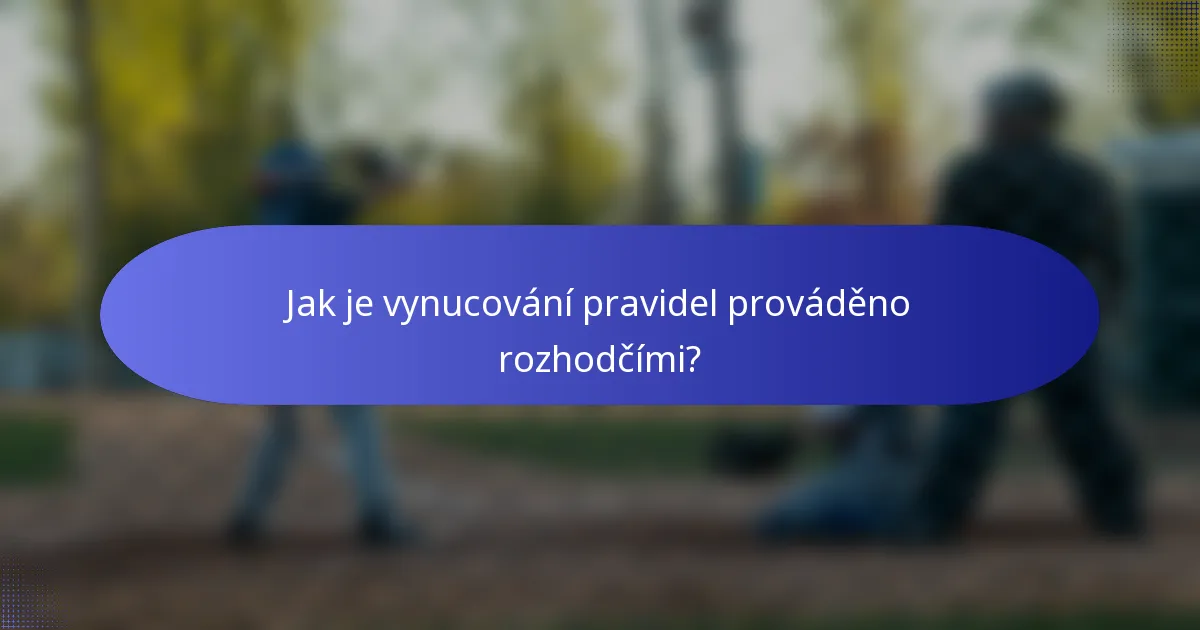 Jak je vynucování pravidel prováděno rozhodčími?