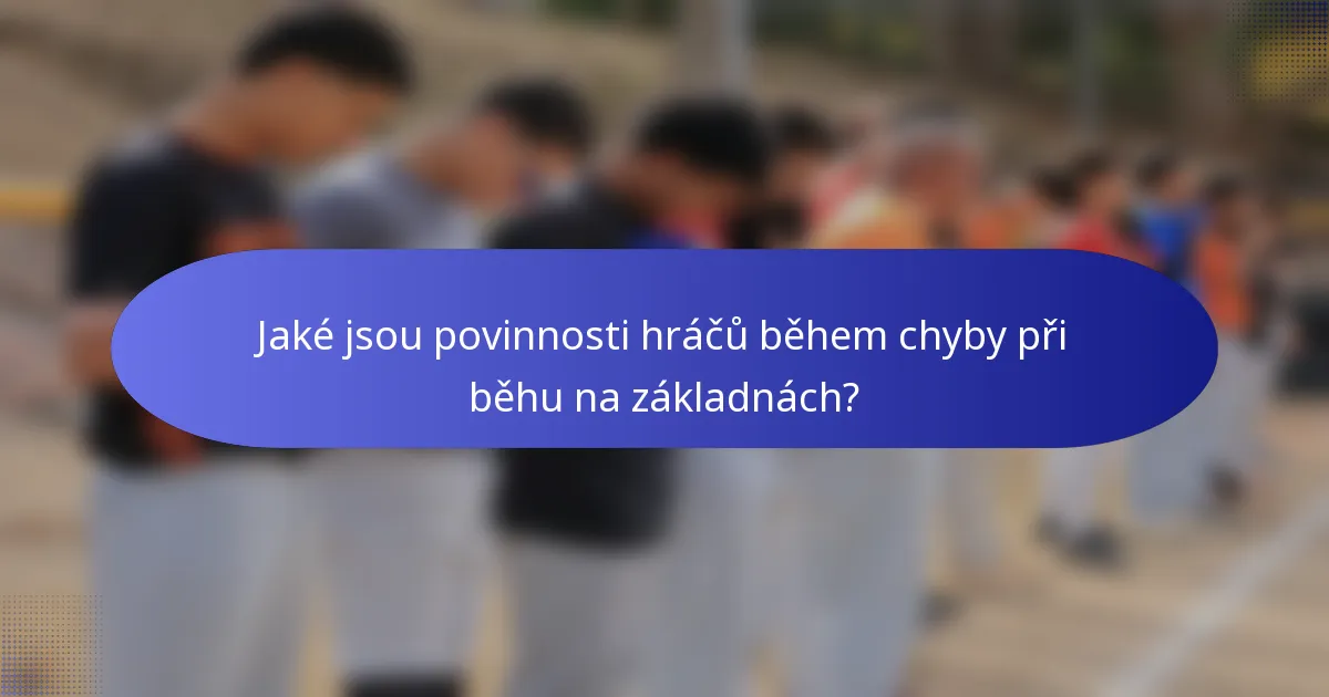 Jaké jsou povinnosti hráčů během chyby při běhu na základnách?