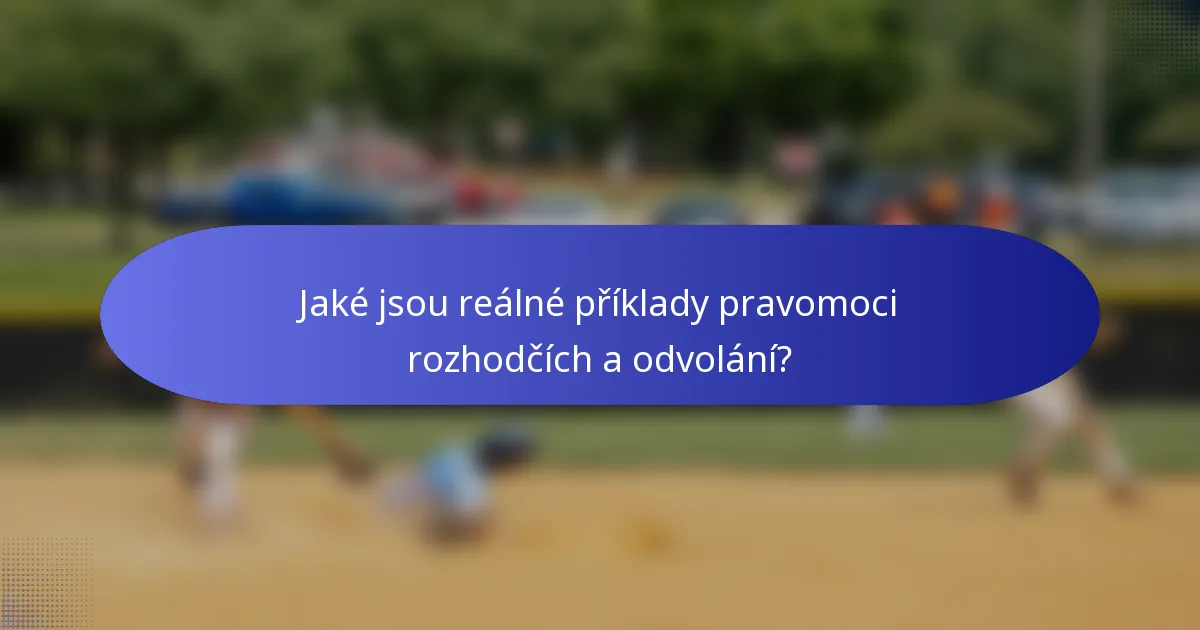 Jaké jsou reálné příklady pravomoci rozhodčích a odvolání?
