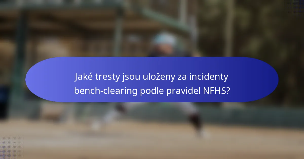 Jaké tresty jsou uloženy za incidenty bench-clearing podle pravidel NFHS?
